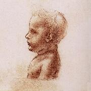 LEONARDO da Vinci Profile of a child France oil painting artist